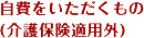 自費をいただくもの（介護保険適用外）